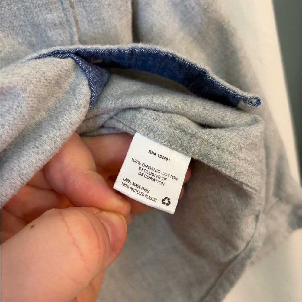 Hope & Henry Light Gray Button-Up Shirt Jacket - Picture 3 of 4
